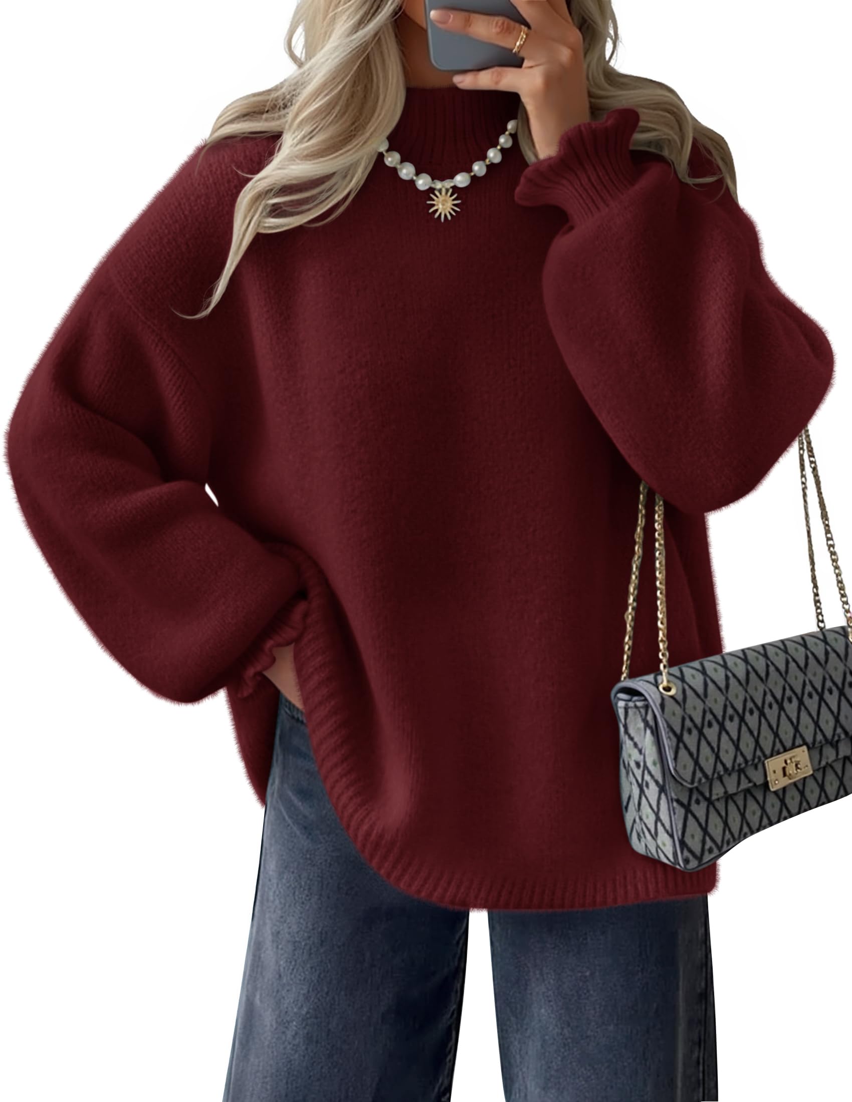 Luxuii Turtleneck Knitted Chunky Pullover Sweater Jumper Tops