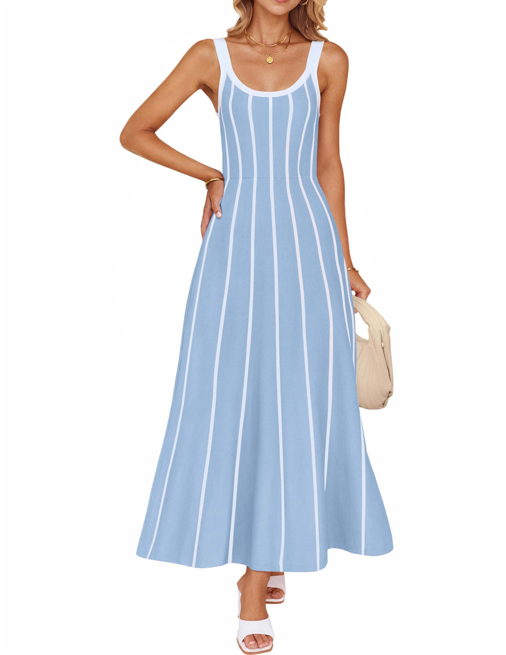 Luxuii Knit Casual Elegant A Line Swing Long Dresses