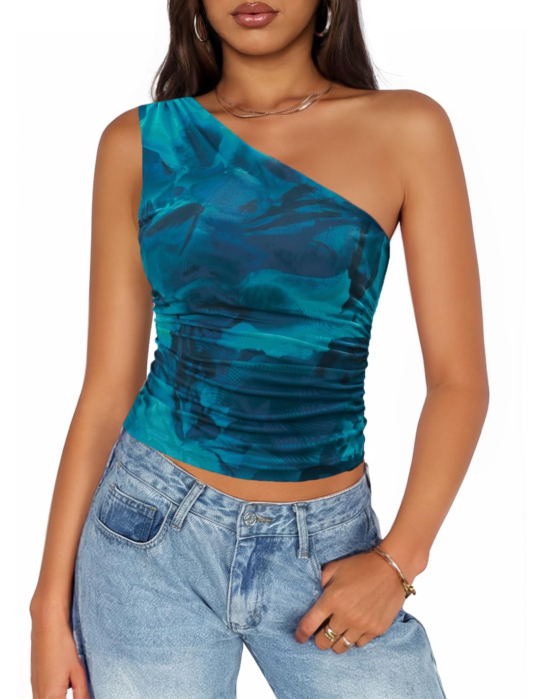 Luxuii Going Out Tank Top Floral Off Shoulder Slim Fit Y2K Crop Tops
