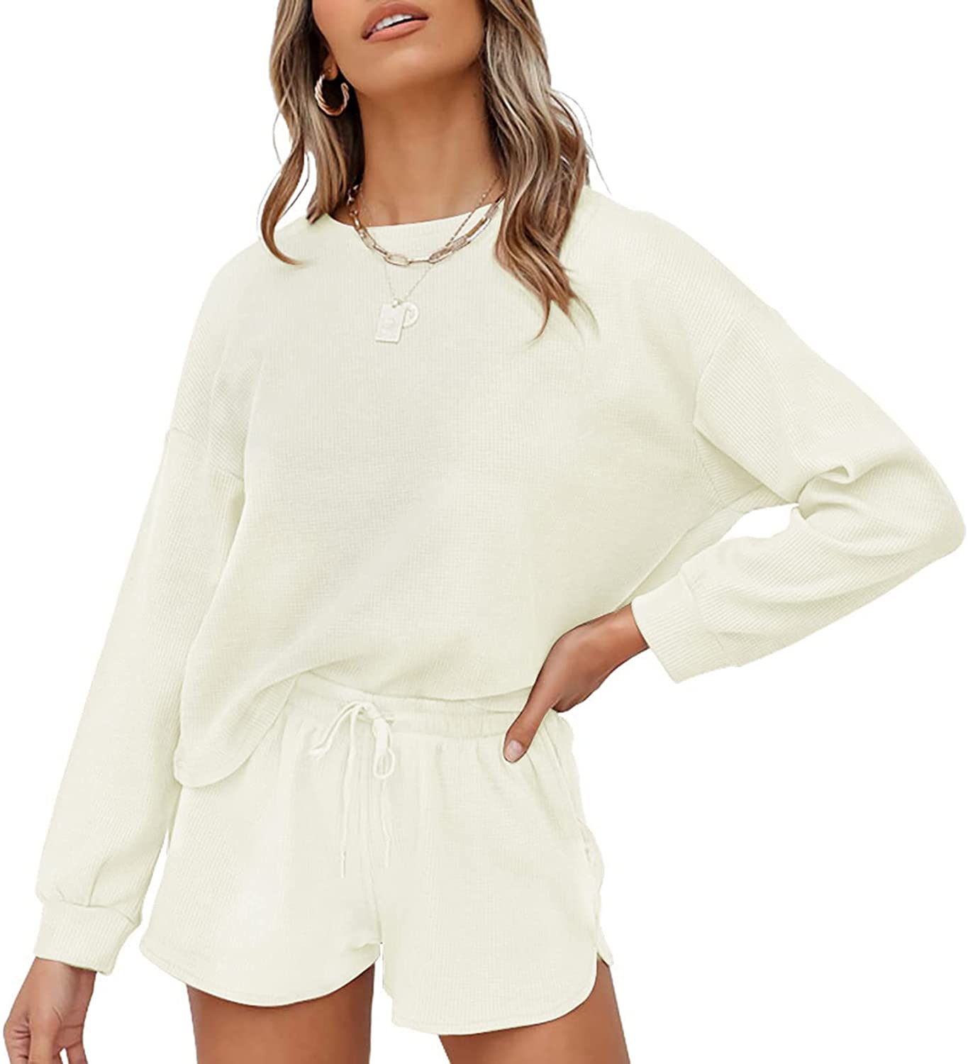 Luxuii Waffle Knit Lounge Pajama Set