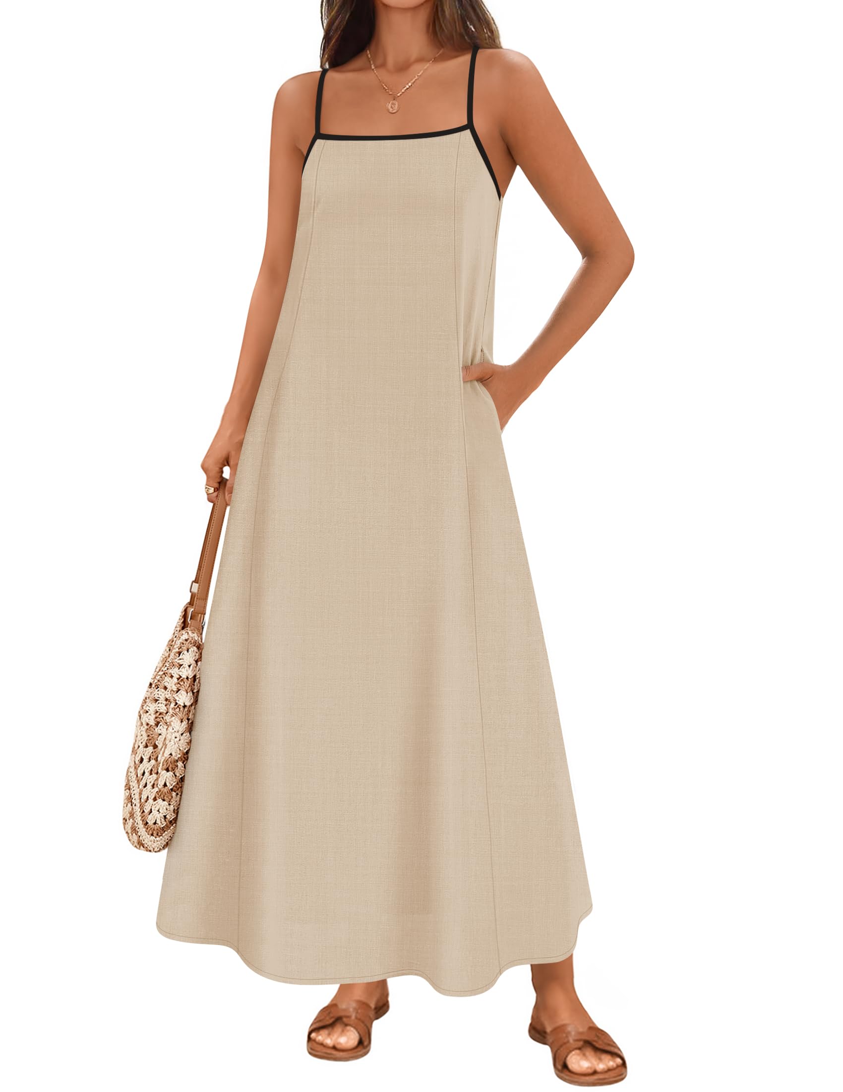 Luxuii Boho Sleeveless Spaghetti Straps Beach Party Long Dresses