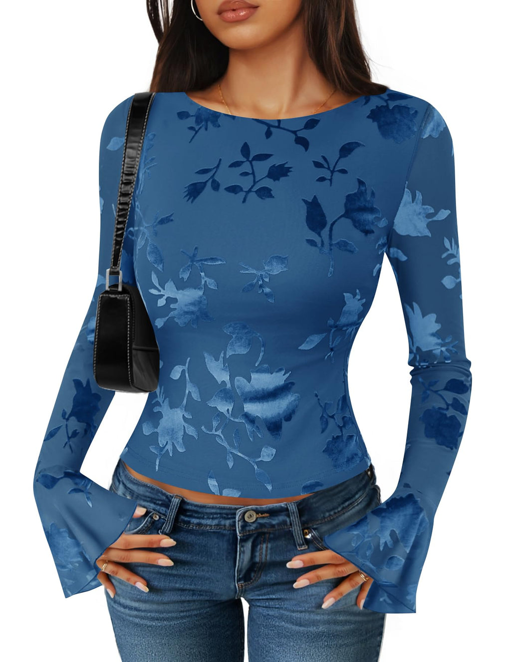 Luxuii Fall Fashion Boat Neck Fitted Shirts Trendy Going Out Y2k Outfits