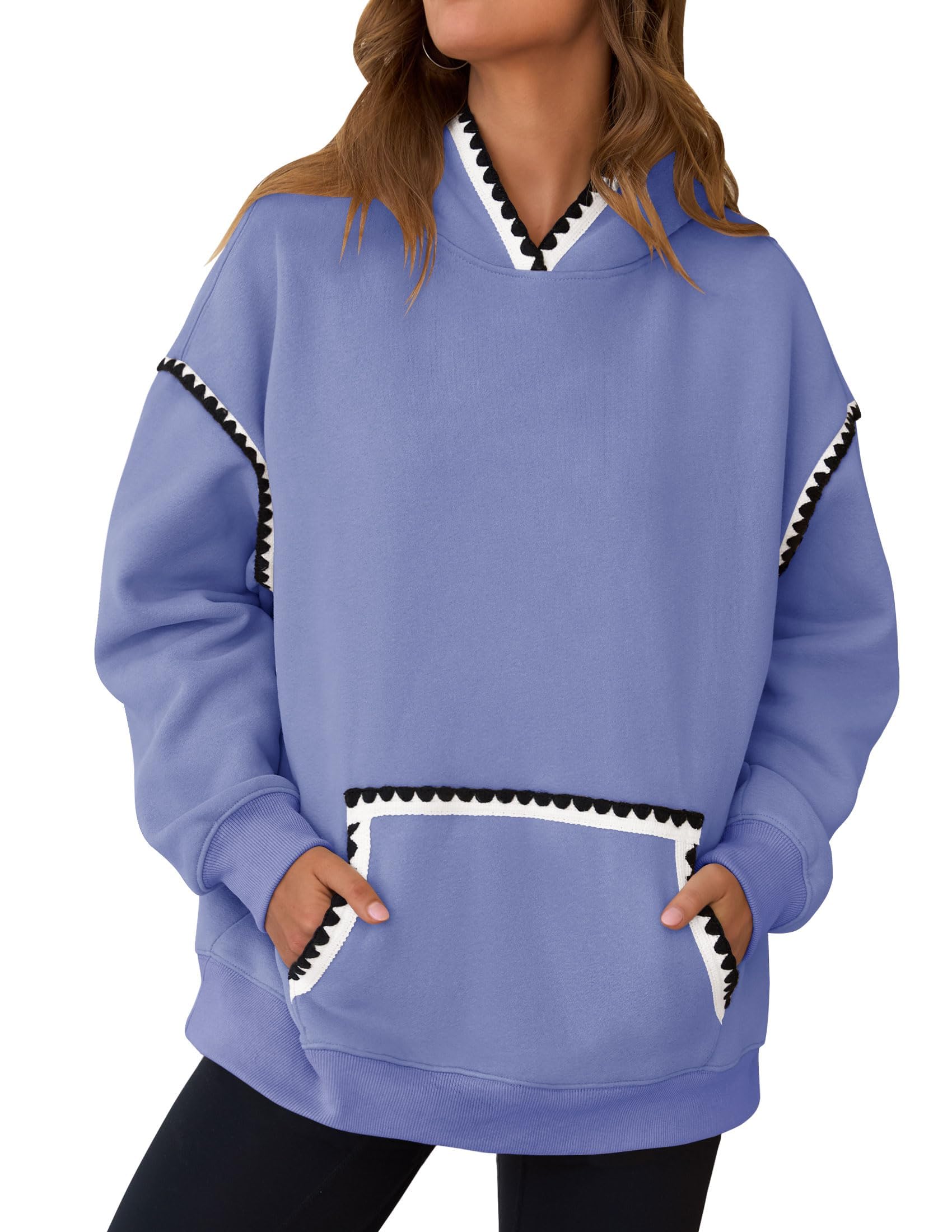 Luxuii Oversized Sweatshirts Fleece Hoodies Long Sleeve Pullover Top