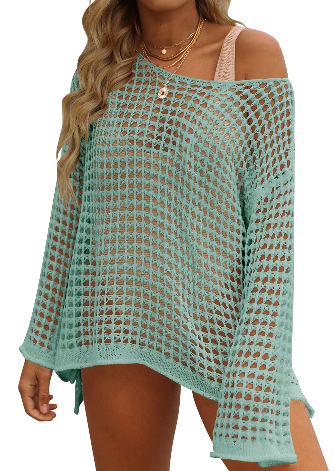 Luxuii Crochet Hollow Beach Cover Tunic Top