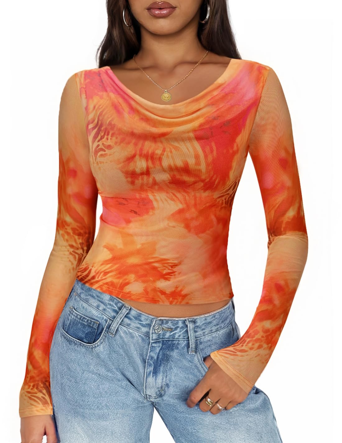 Luxuii Fall Cowl Neck Slim Fit Going Out Y2k Shirts Date Night Outfits