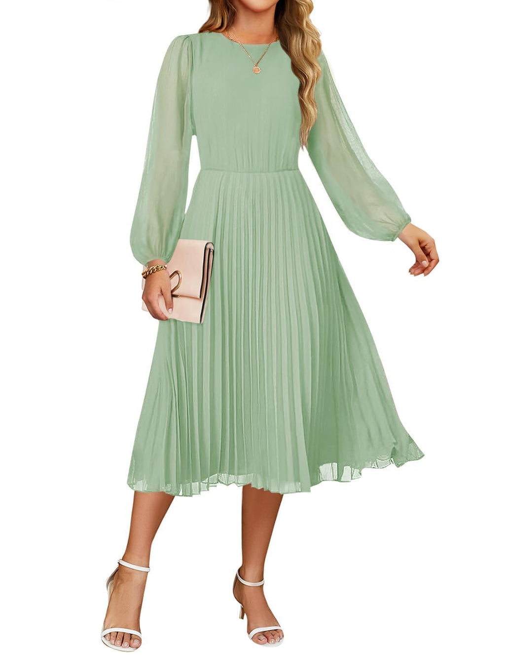 Luxuii Fall Crewnec Pleated A Line Cocktail Dress