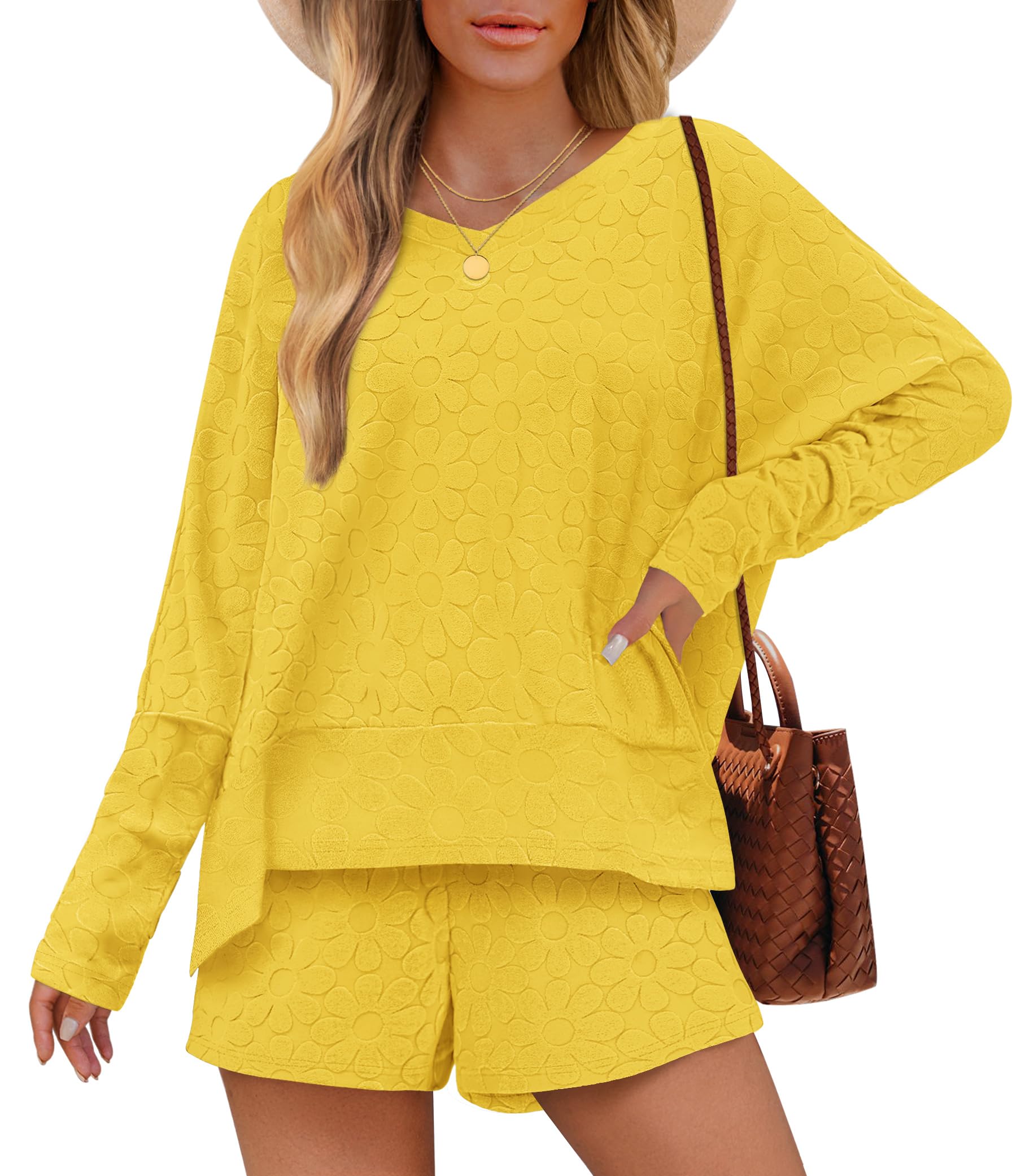 Luxuii Floral Lounge Sets Fall Top and Shorts Beach Wear Outfits