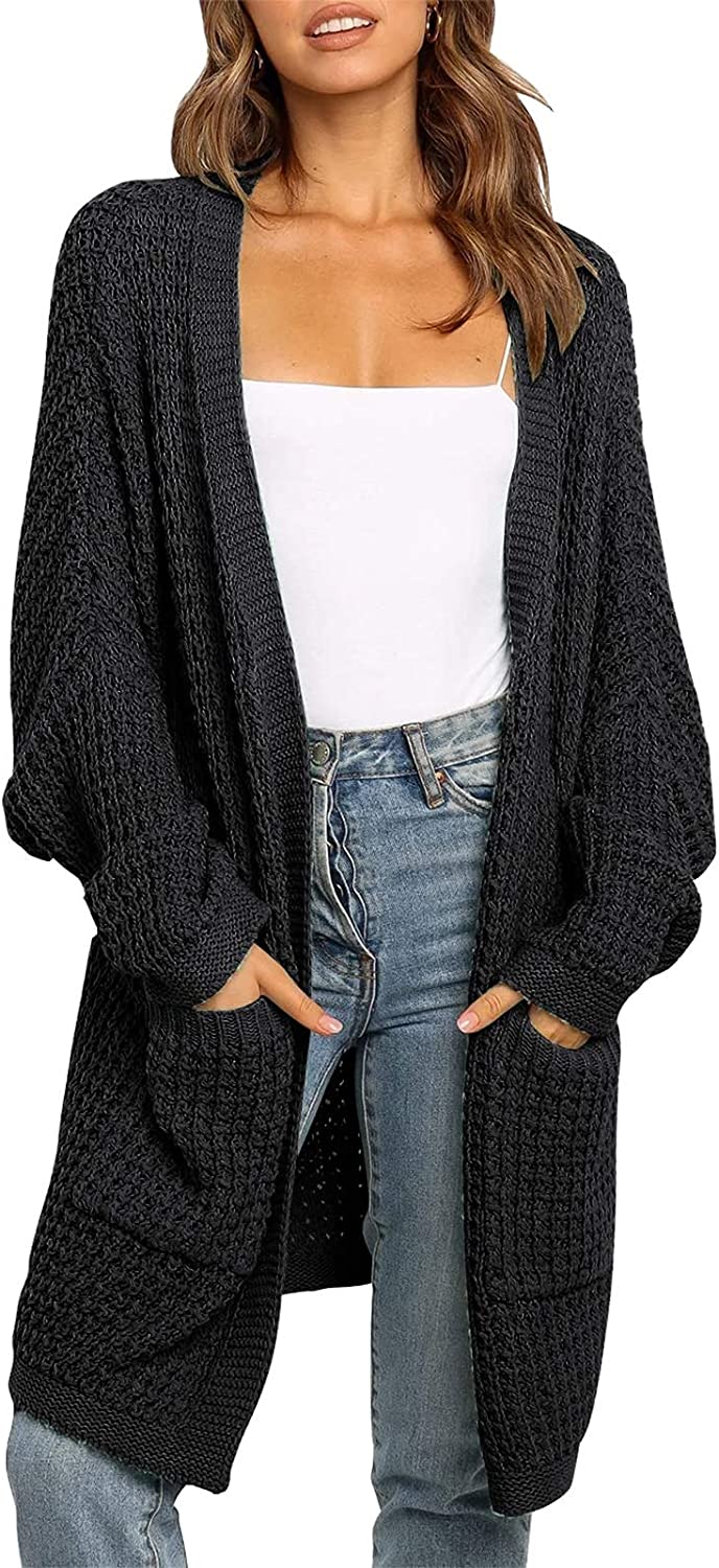 Luxuii Batwing Sleeve Chunky Knit Cardigan