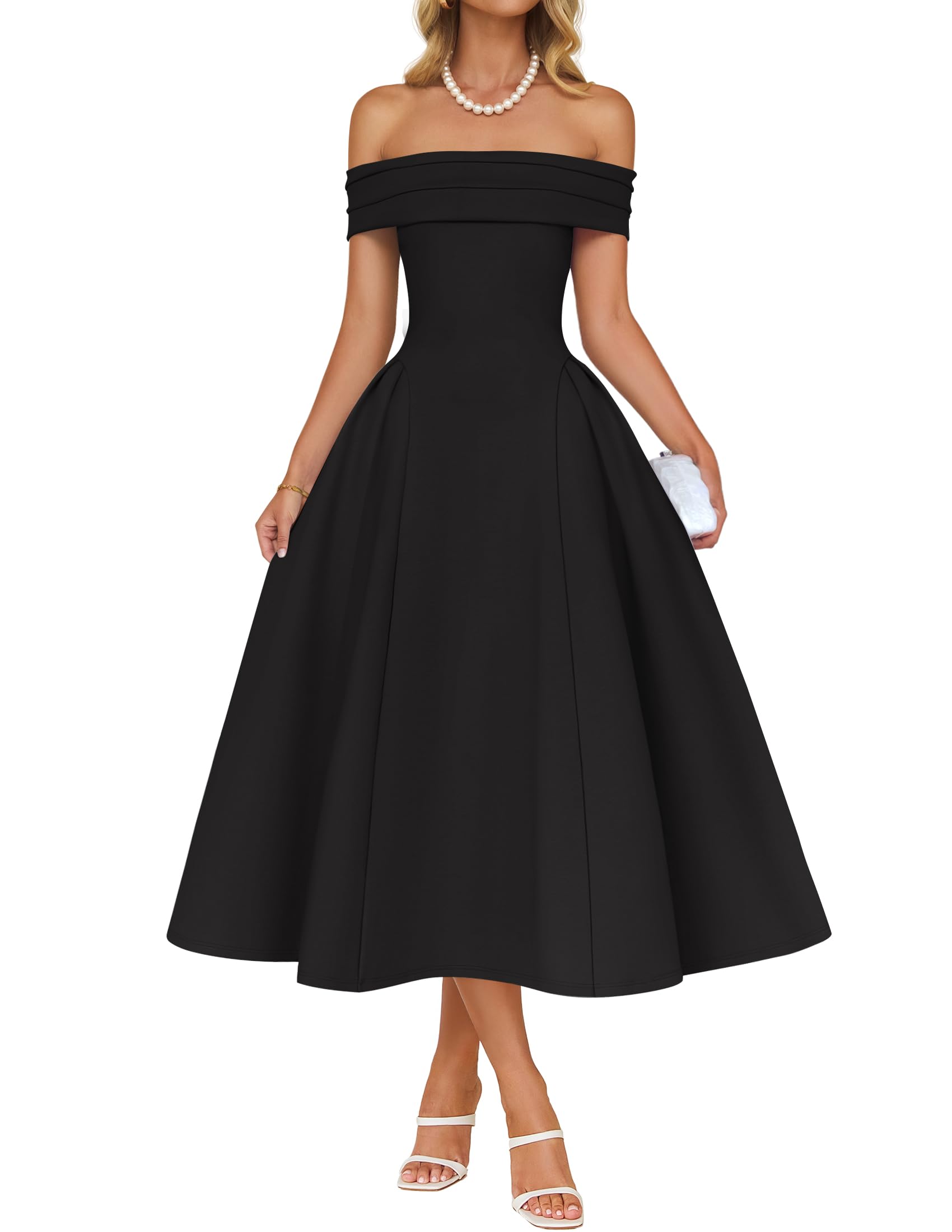 Luxuii Elegant Off Shoulder Swing A Line Wedding Dresses