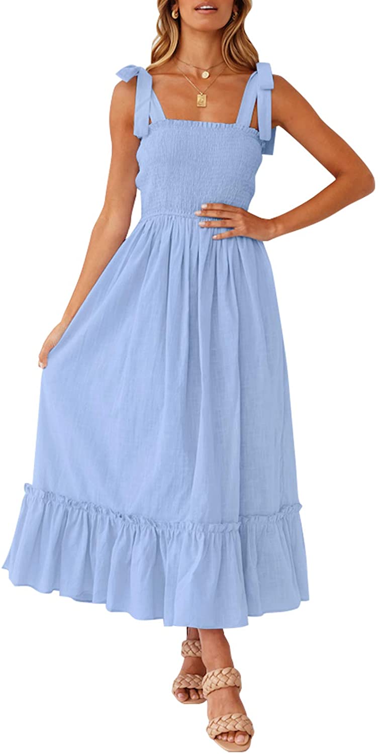 Luxuii Spaghetti Strap Ruffle Maxi Dress