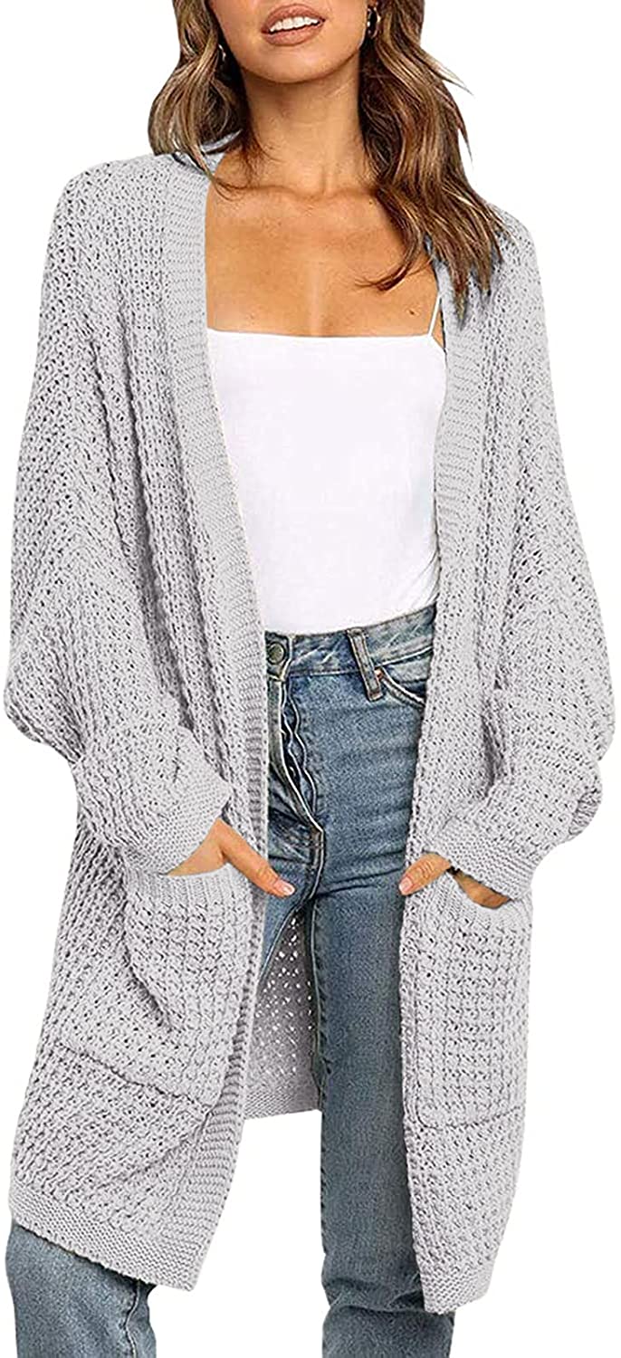 Luxuii Batwing Sleeve Chunky Knit Cardigan