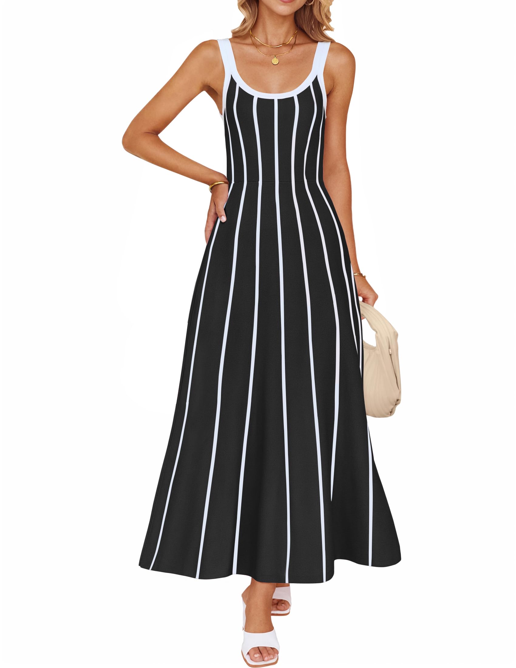 Luxuii Knit Casual Elegant A Line Swing Long Dresses
