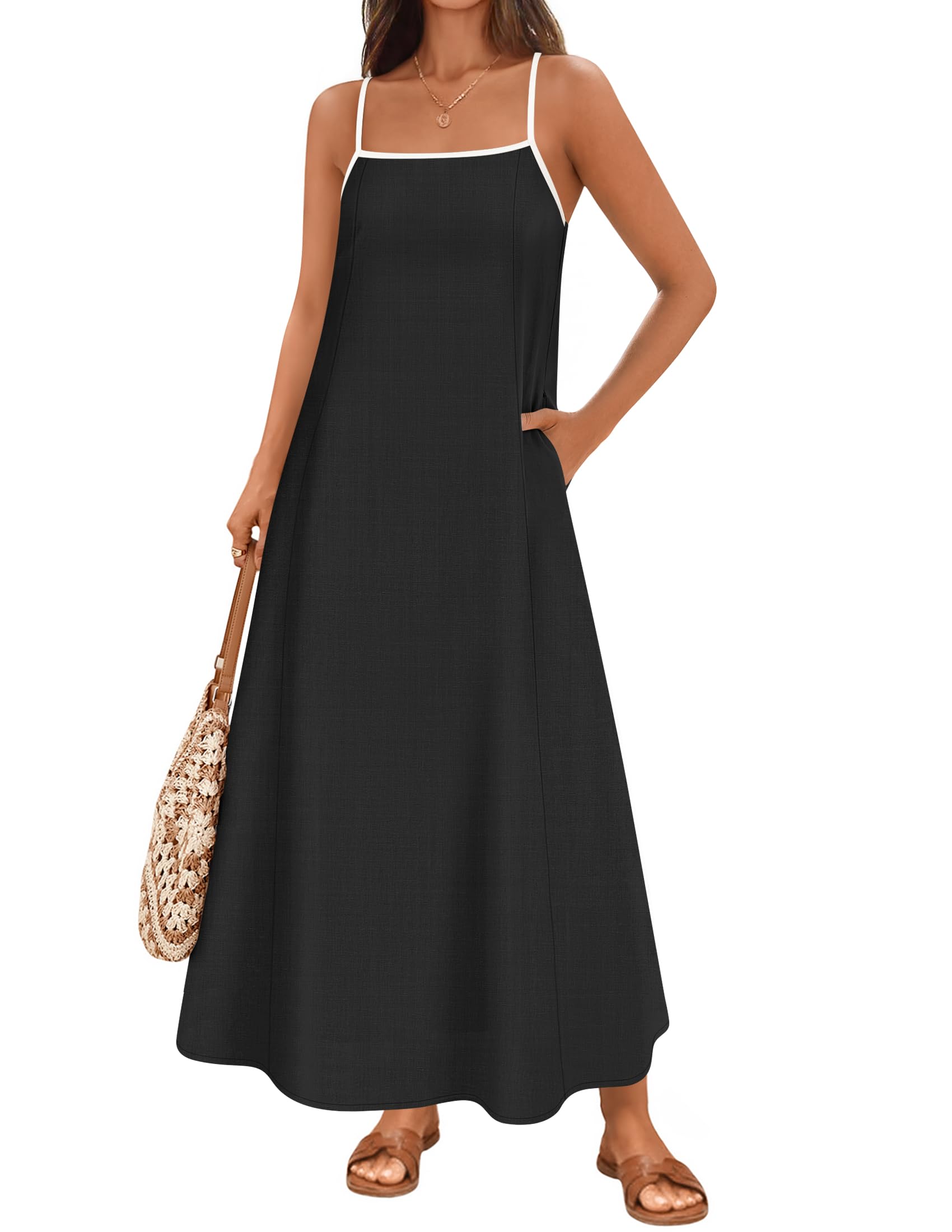 Luxuii Boho Sleeveless Spaghetti Straps Beach Party Long Dresses