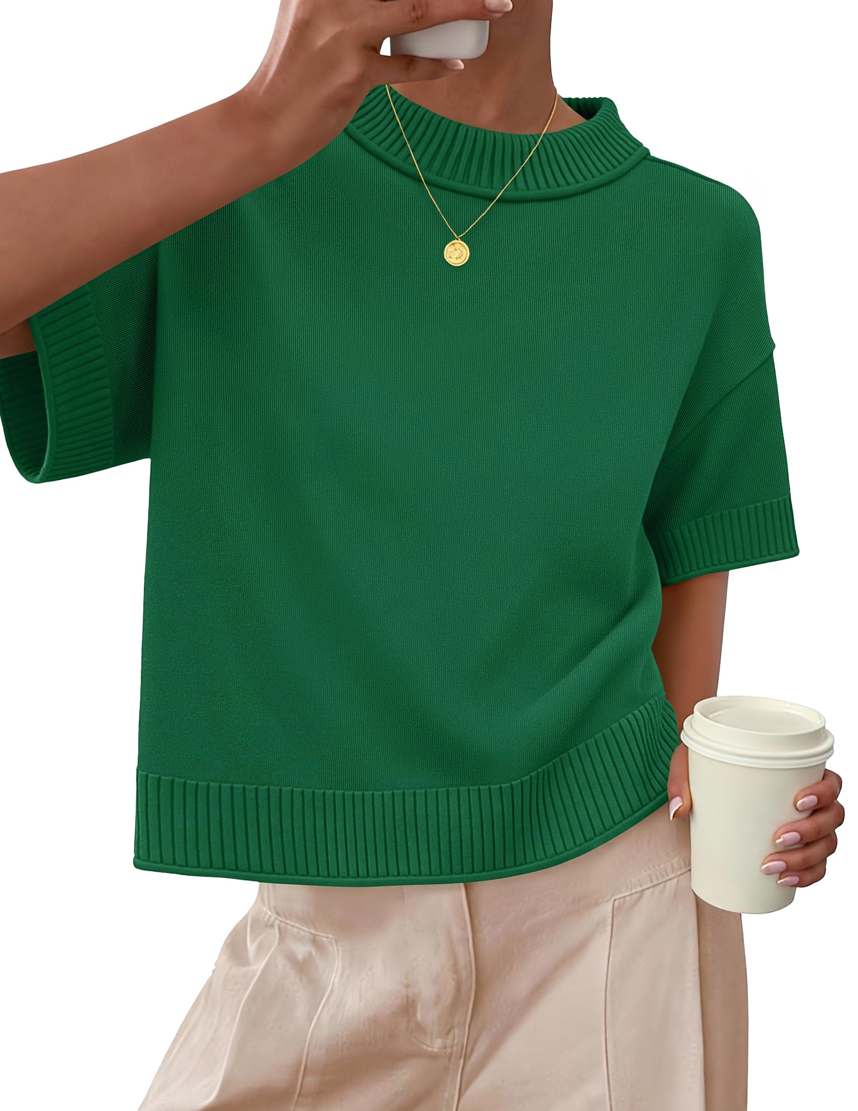 Luxuii Sweaters Summer Oversized Crewneck Soft Knit Cropped Tops