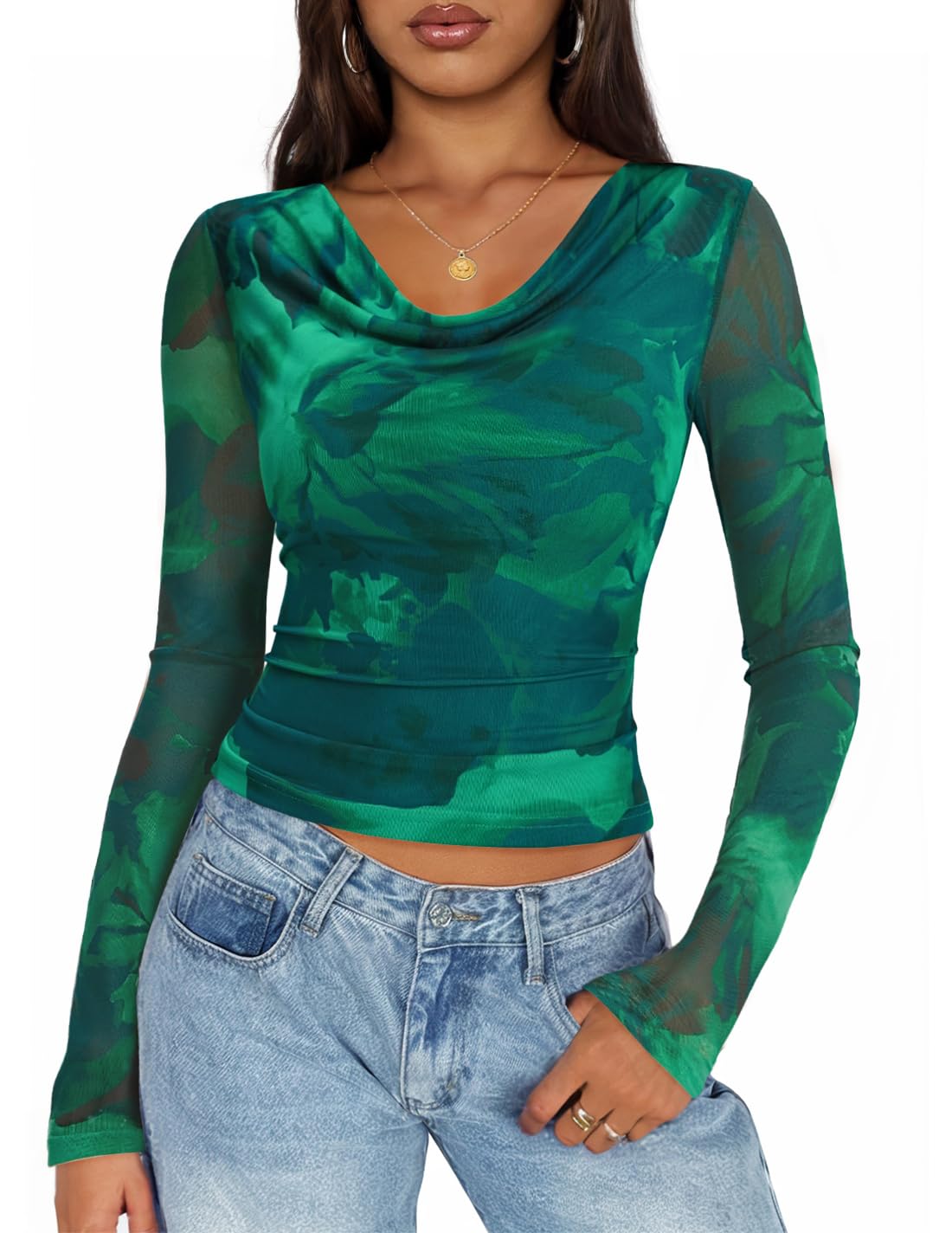 Luxuii Fall Cowl Neck Slim Fit Going Out Y2k Shirts Date Night Outfits