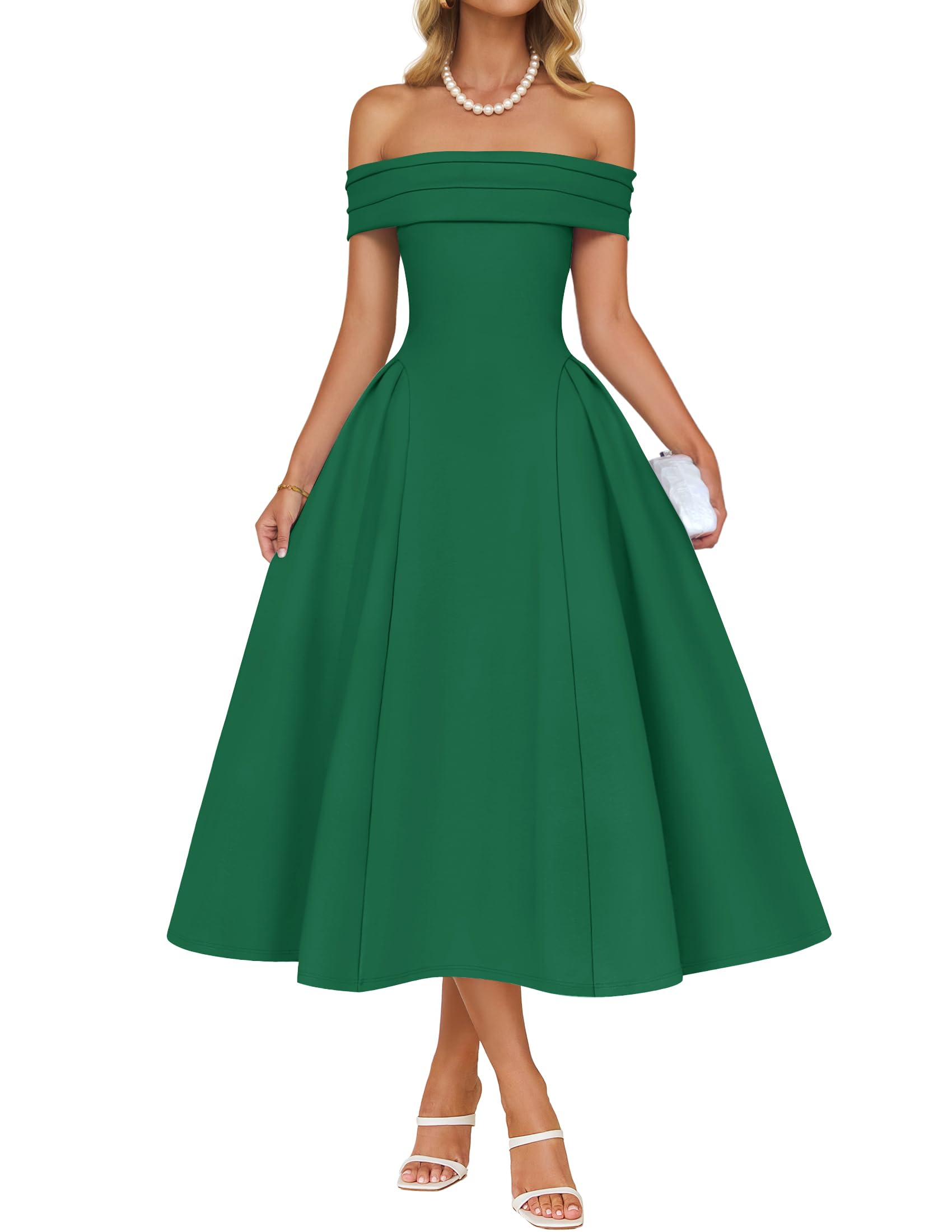 Luxuii Elegant Off Shoulder Swing A Line Wedding Dresses