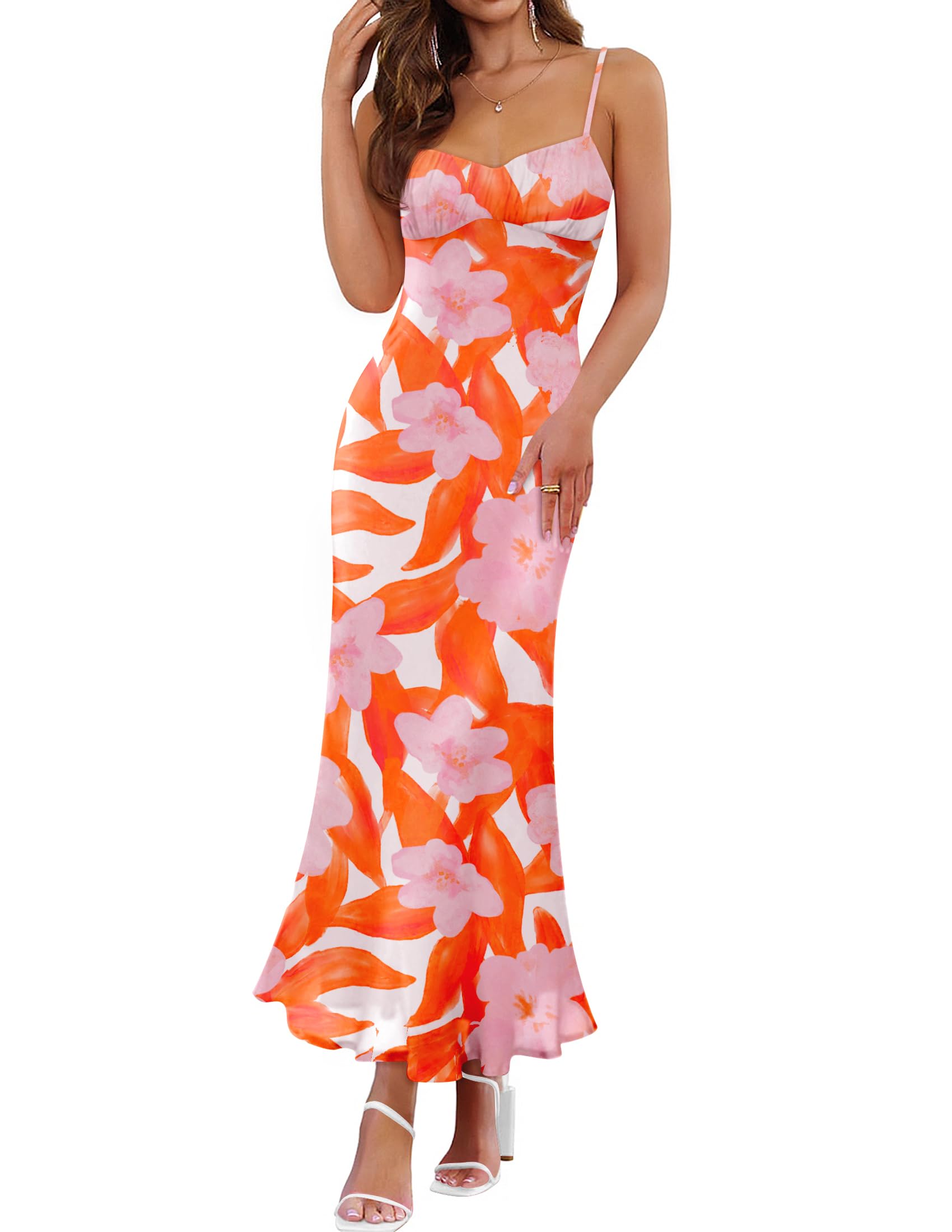 Luxuii Floral Sleeveless Square Neck Backless Bodycon Dresses