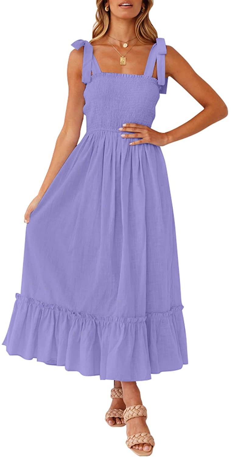 Luxuii Spaghetti Strap Ruffle Maxi Dress