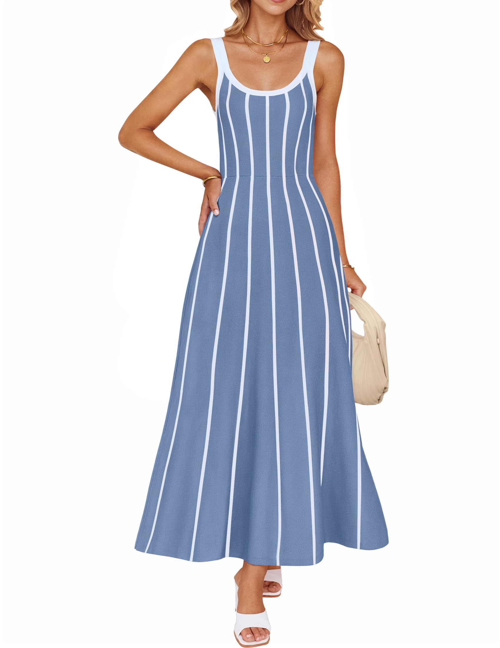 Luxuii Knit Casual Elegant A Line Swing Long Dresses