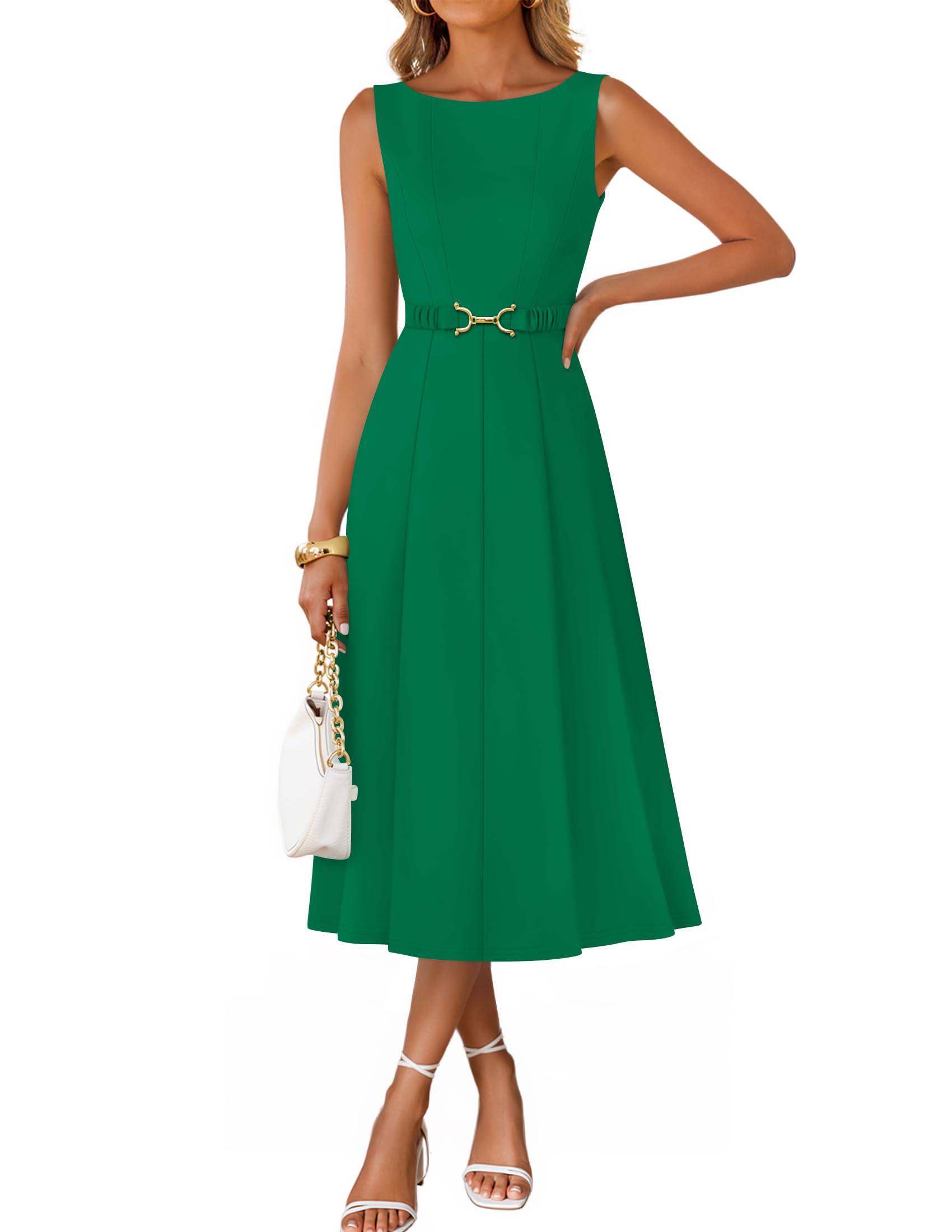 Luxuii Elegant Boat Neck A Line Tie Waist Spring Cocktail Party Dress