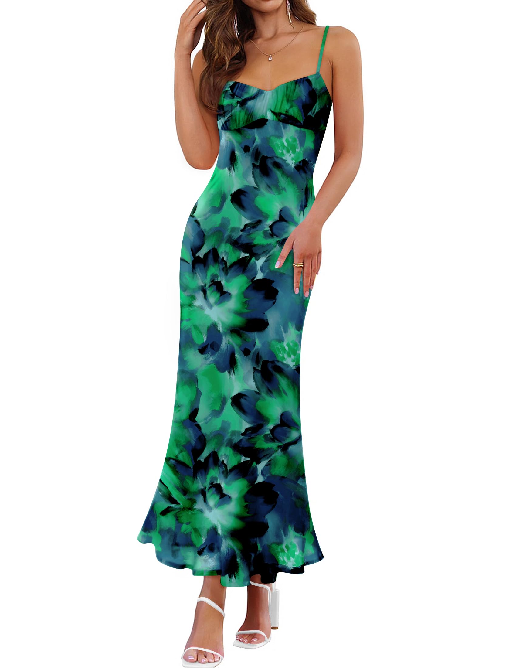 Luxuii Floral Sleeveless Square Neck Backless Bodycon Dresses