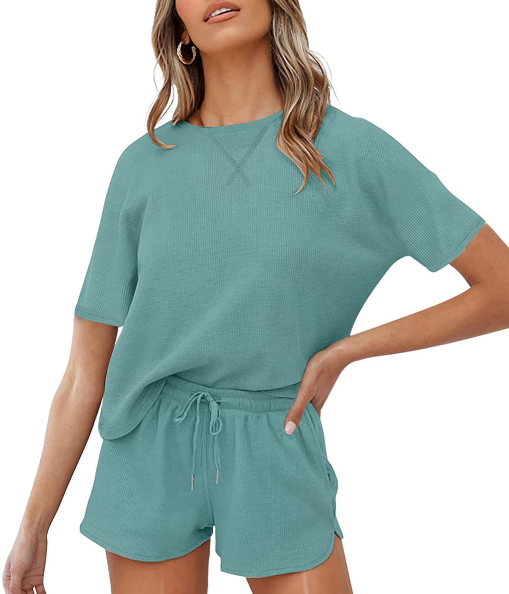 Luxuii Waffle Knit Loungewear Pajama Set