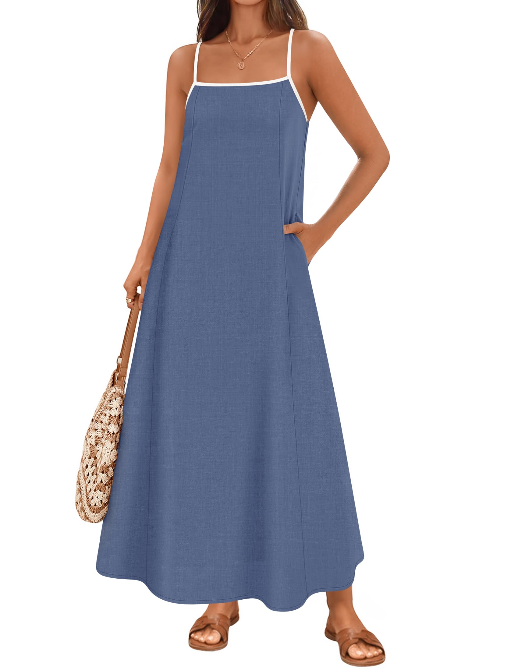Luxuii Boho Sleeveless Spaghetti Straps Beach Party Long Dresses