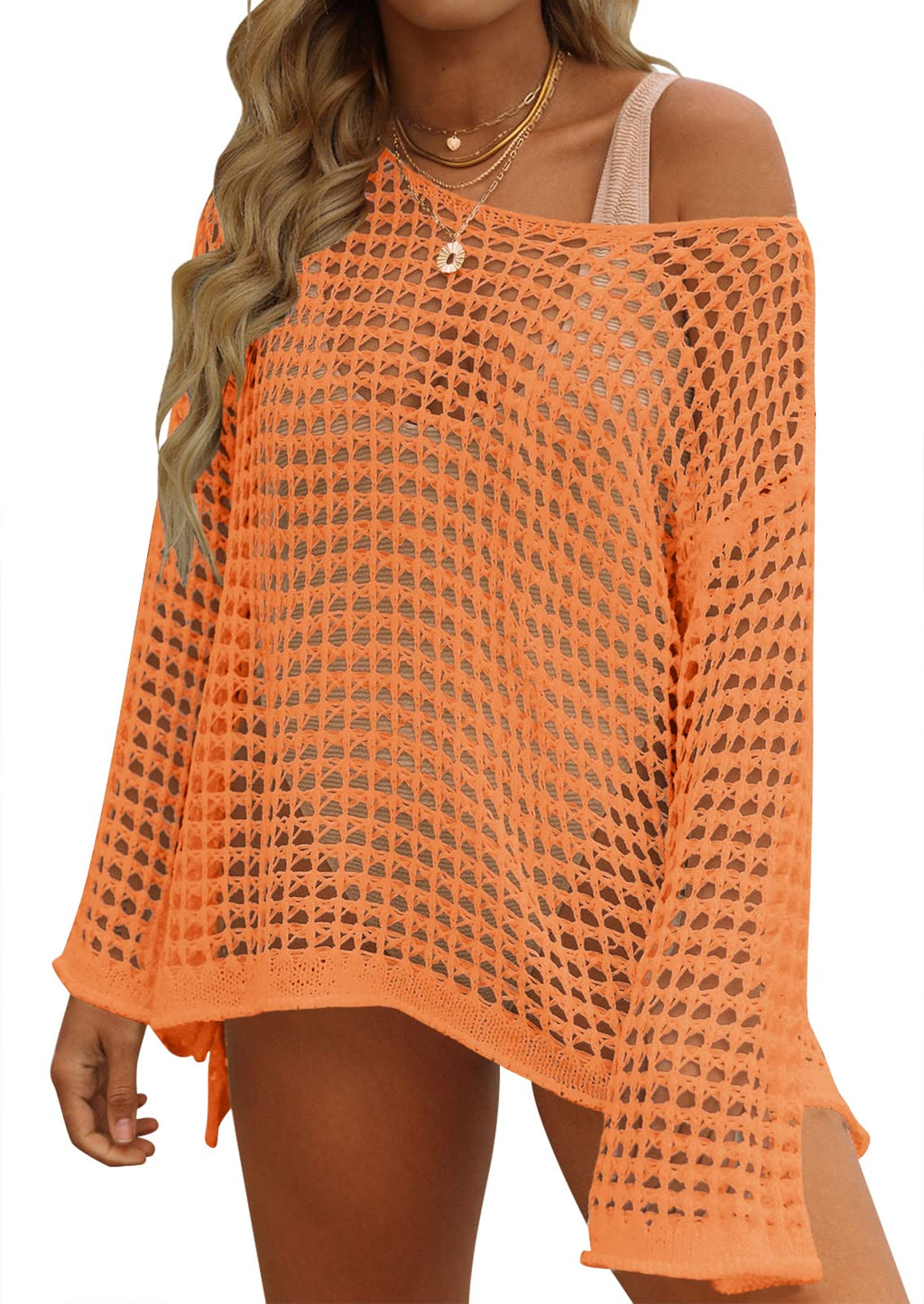 Luxuii Crochet Hollow Beach Cover Tunic Top