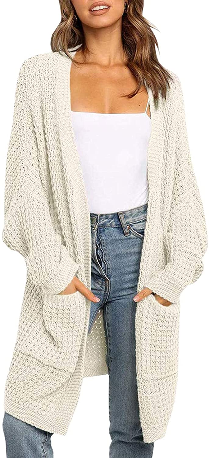 Luxuii Batwing Sleeve Chunky Knit Cardigan