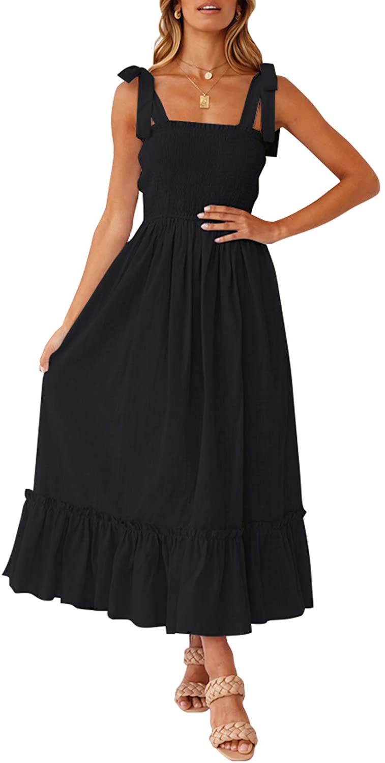 Luxuii Spaghetti Strap Ruffle Maxi Dress