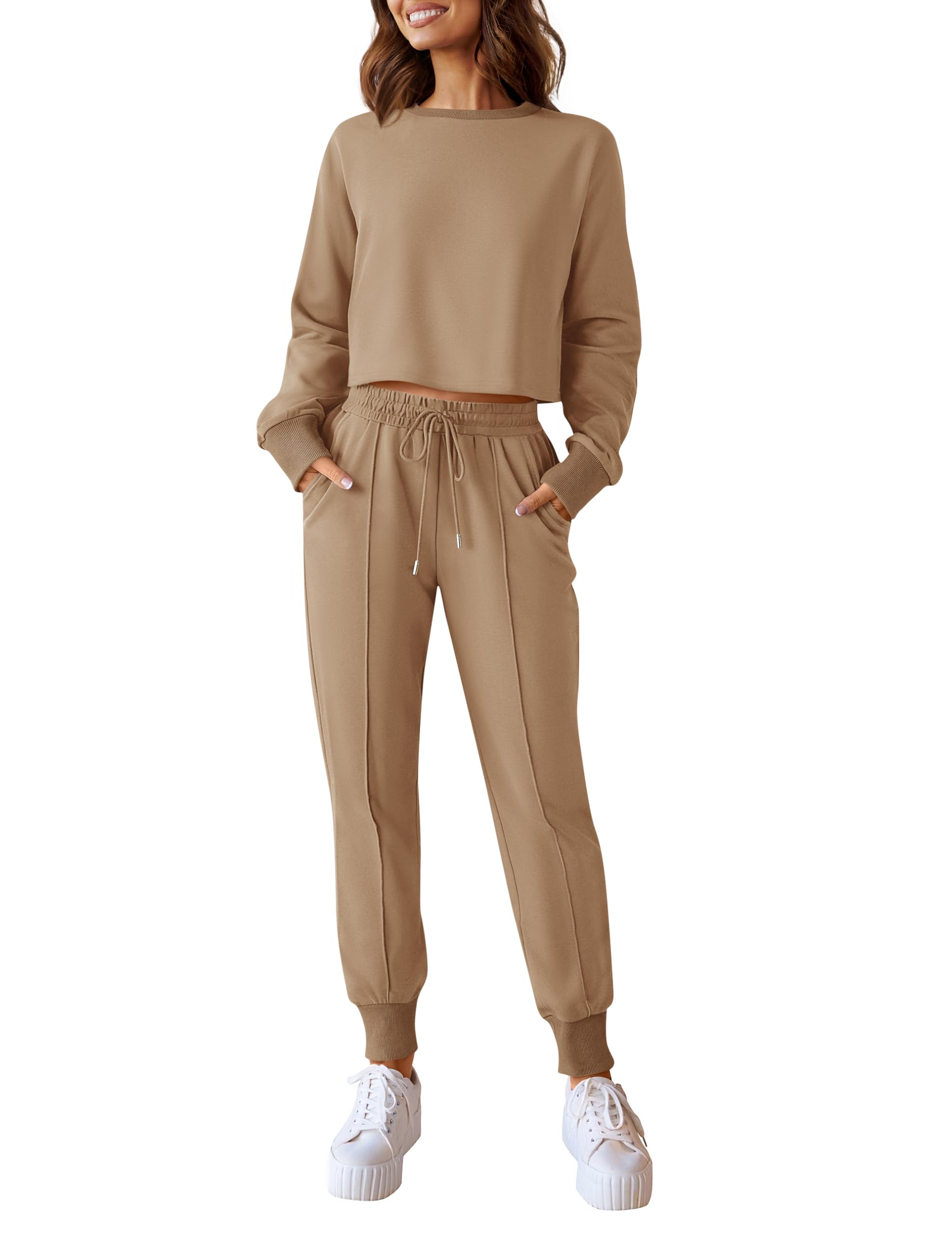 Luxuii Crop Top and Pants Jogger Long Sleepwear Loungewear