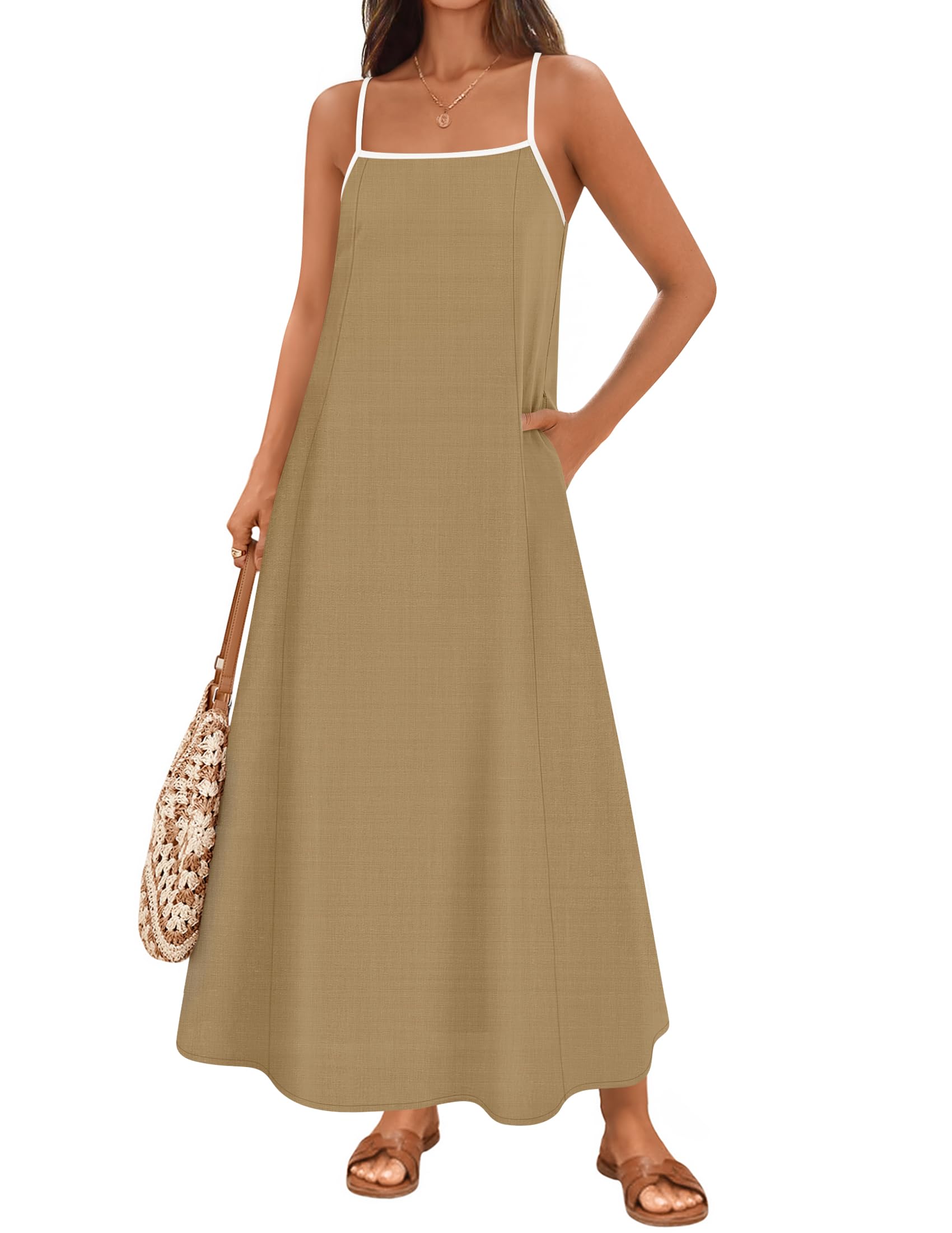 Luxuii Boho Sleeveless Spaghetti Straps Beach Party Long Dresses