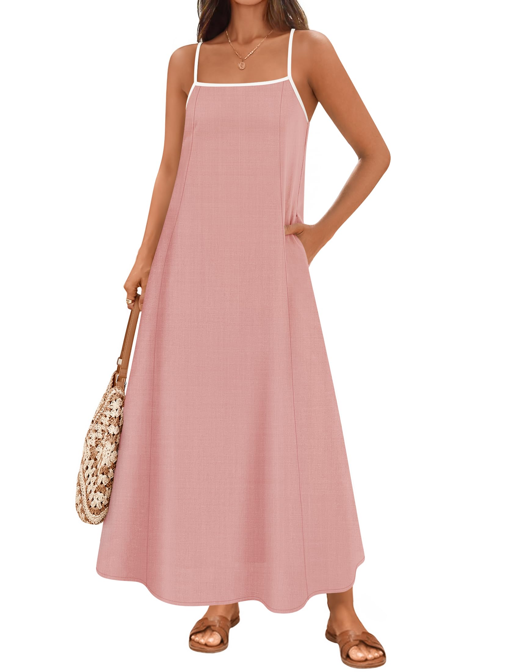 Luxuii Boho Sleeveless Spaghetti Straps Beach Party Long Dresses