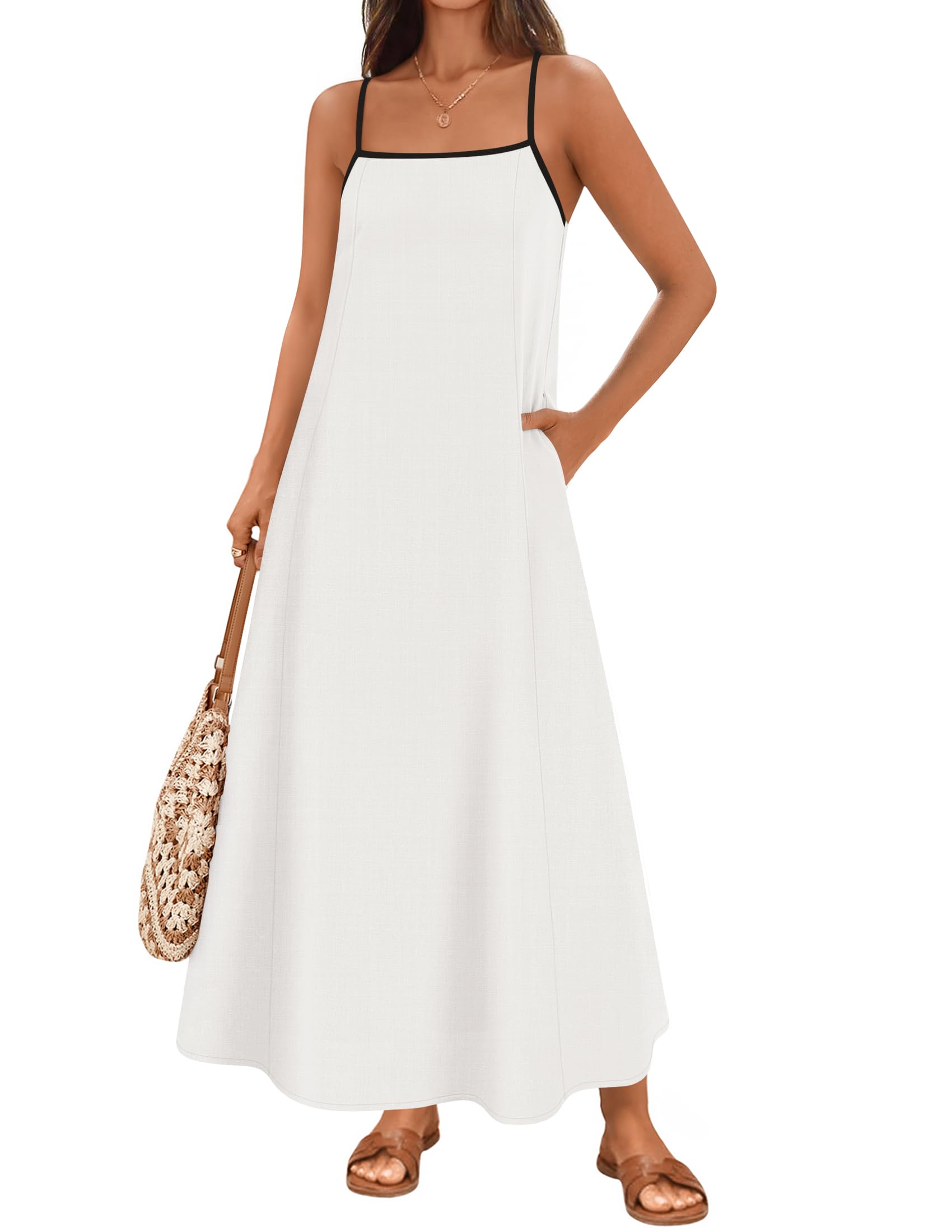Luxuii Boho Sleeveless Spaghetti Straps Beach Party Long Dresses