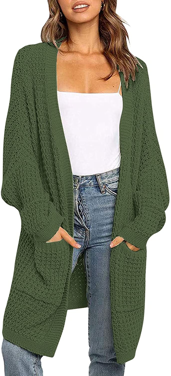 Luxuii Batwing Sleeve Chunky Knit Cardigan