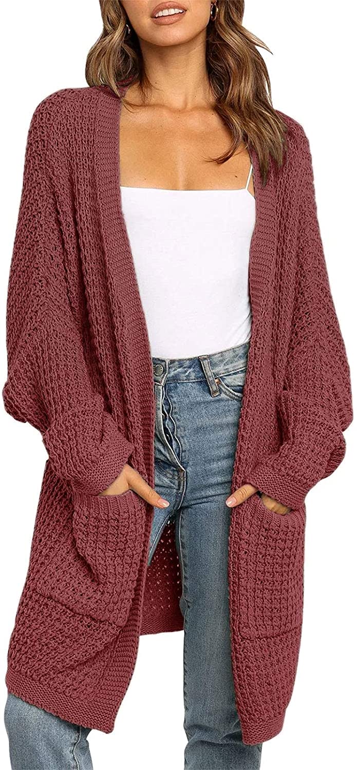 Luxuii Batwing Sleeve Chunky Knit Cardigan