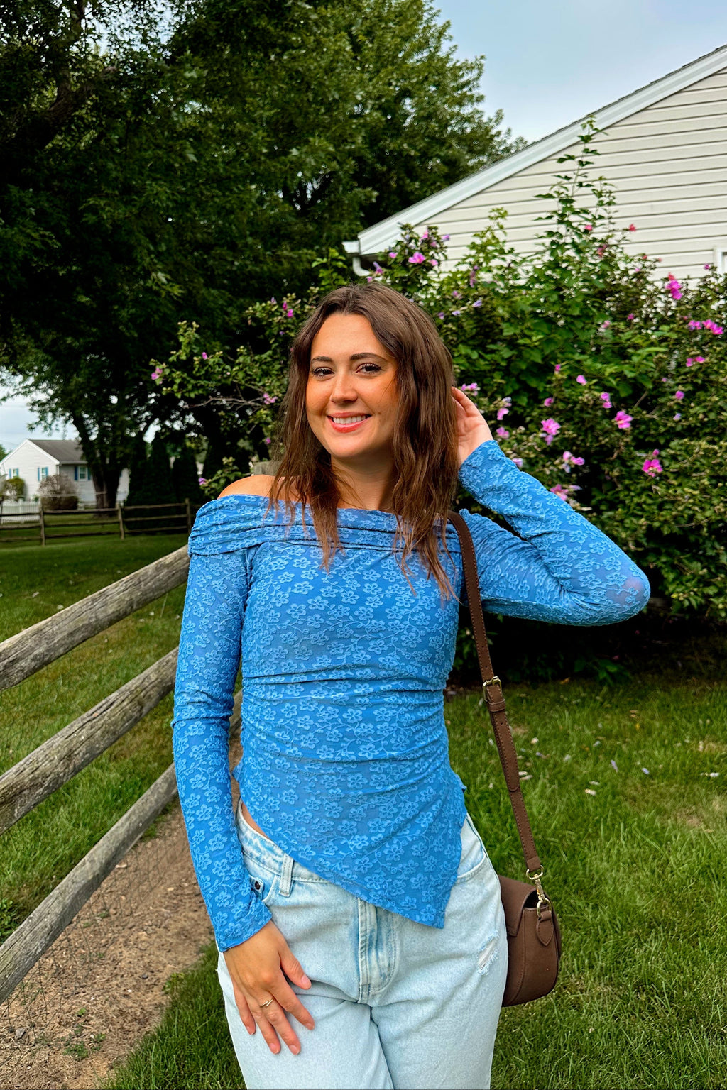 Luxuii Mesh Long Sleeve Shirts Asymmetrical Ruched Tee Blouses