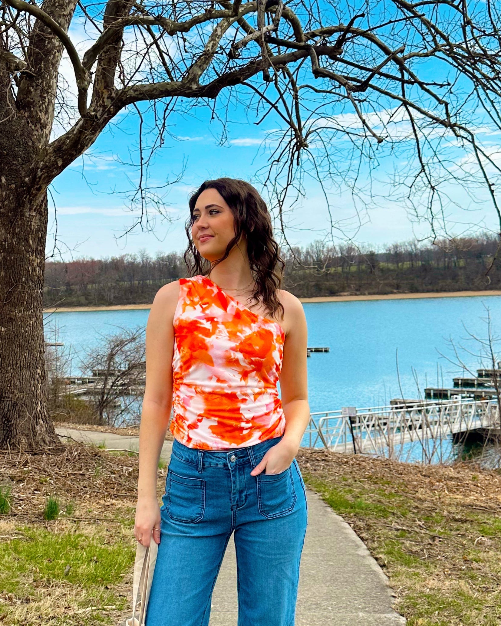 Luxuii Going Out Tank Top Floral Off Shoulder Slim Fit Y2K Crop Tops