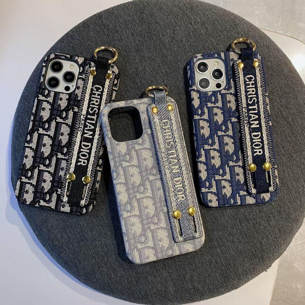 Elegant Canvas Pattern Strap iPhone Case