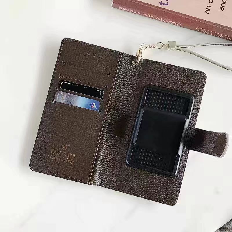 Luxury Monogram Wallet Phone Case with Chain – Universal Fit
