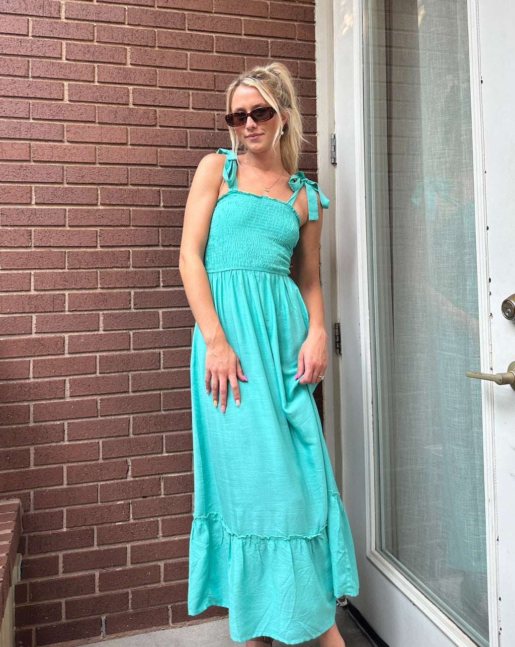 Luxuii Spaghetti Strap Ruffle Maxi Dress