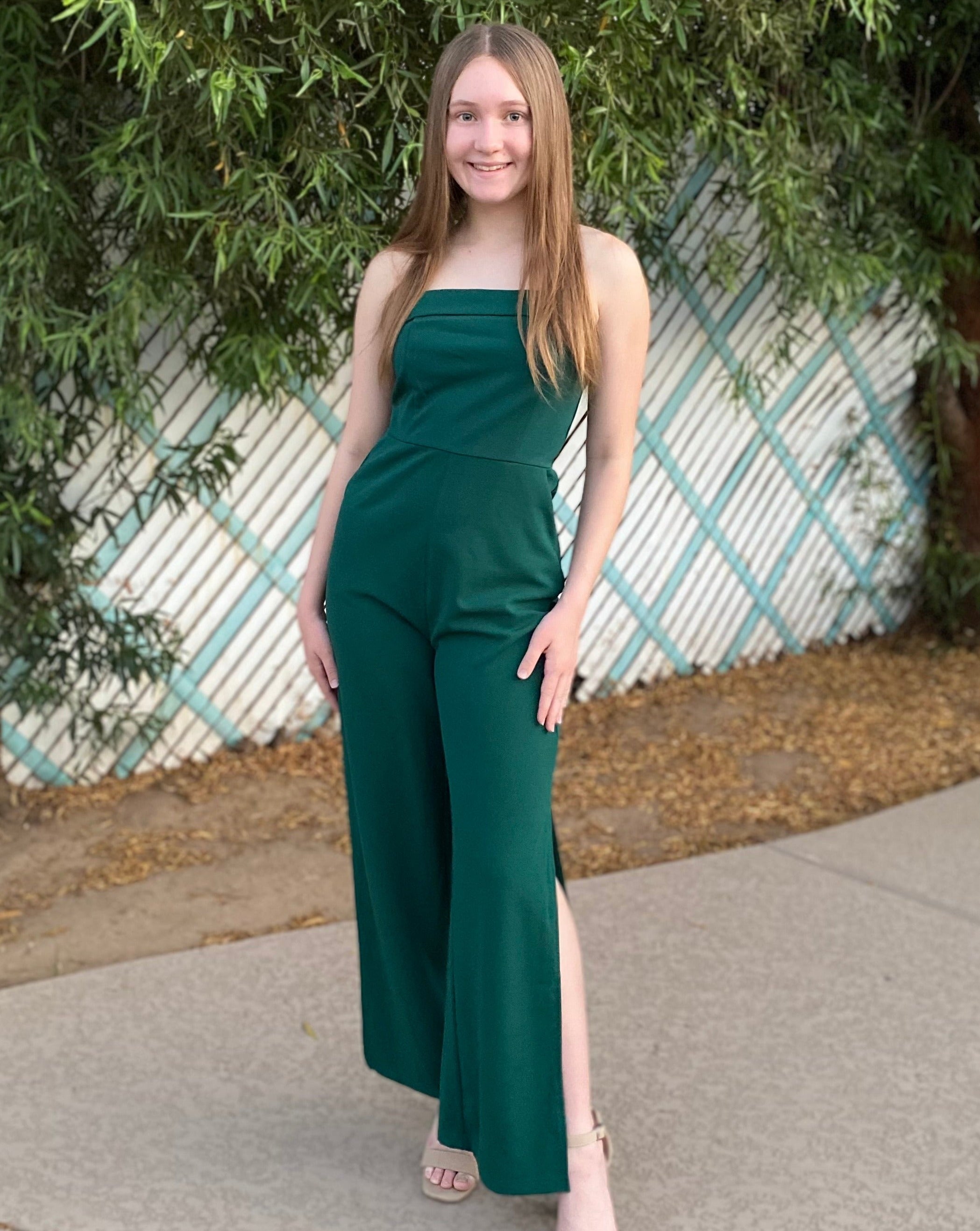 Luxuii Strapless Off Shoulder High Waist Wide Leg Jumpsuit