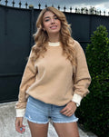 Luxuii Long Sleeve Crewneck Y2K Fleece Oversized Sweatshirt