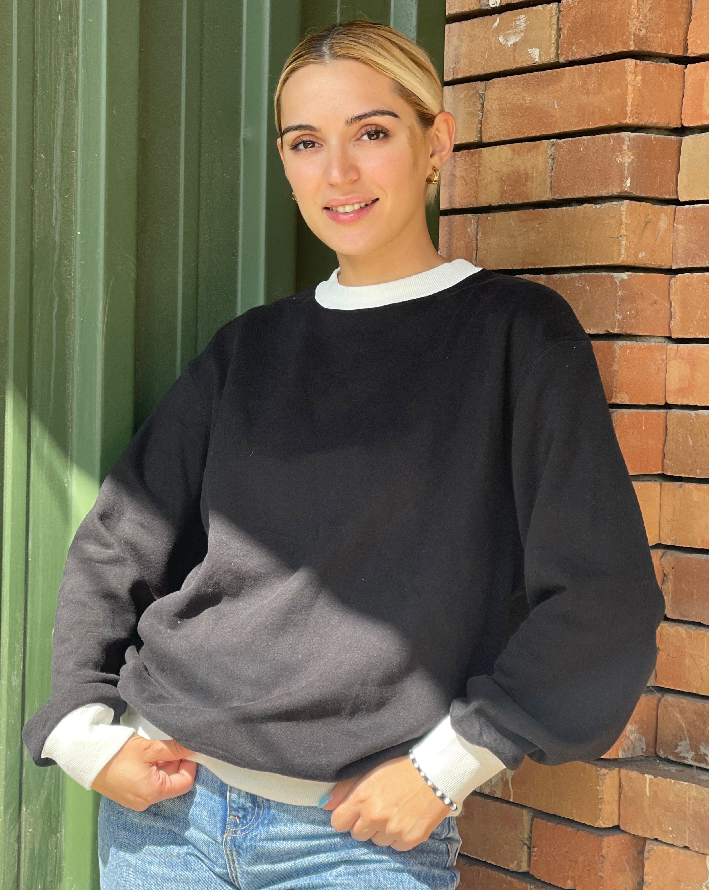 Luxuii Long Sleeve Crewneck Y2K Fleece Oversized Sweatshirt