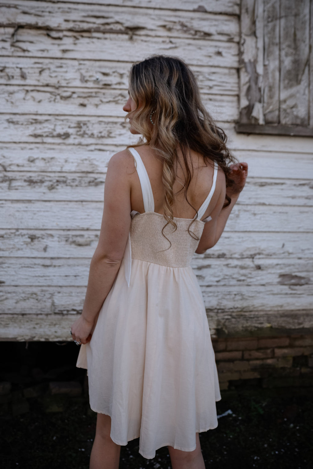 Luxuii Boho Square Neck Tie Shoulder Short Sundresses