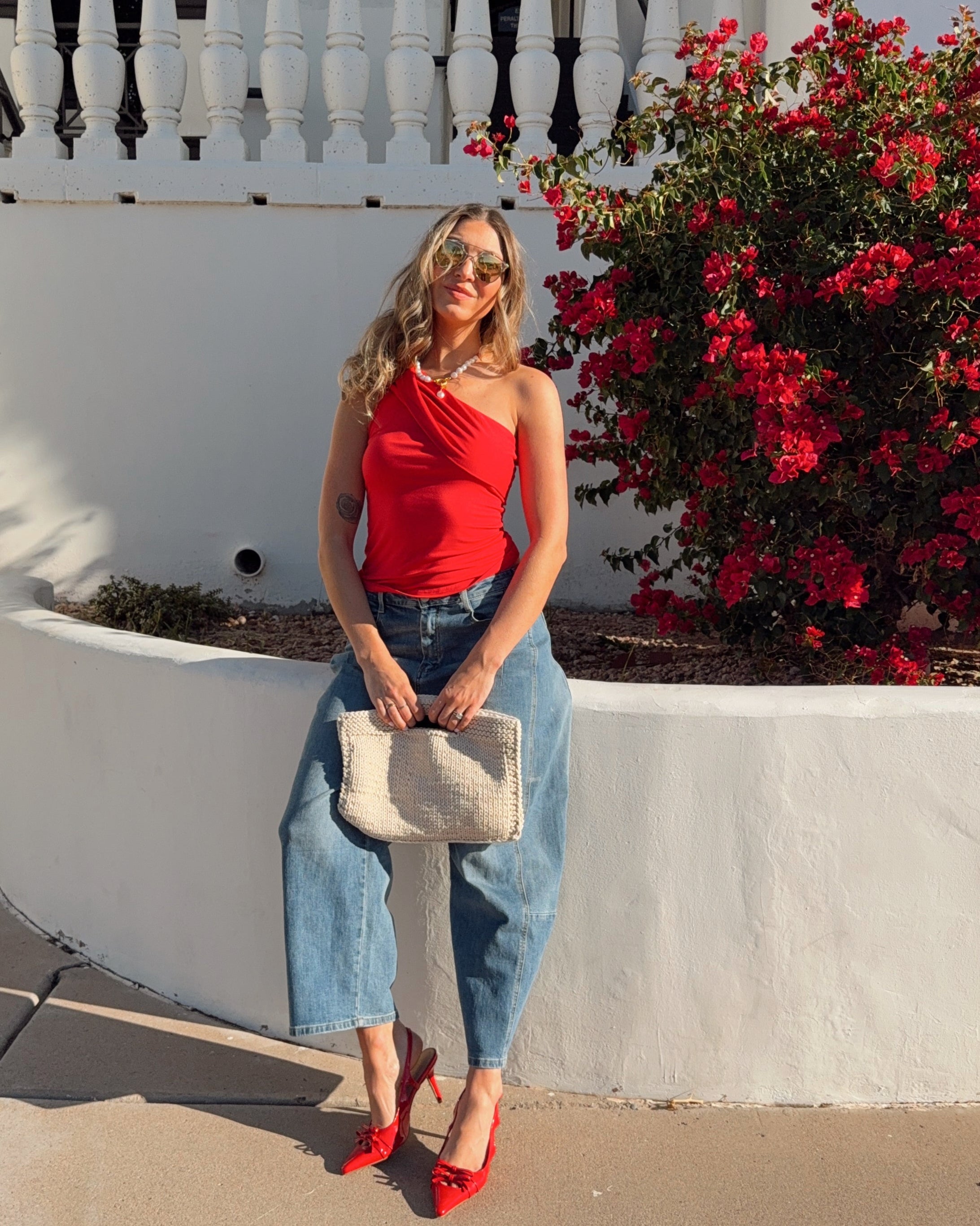 Luxuii One Shoulder Tank Sleeveless Going Out Knit Slim Fit Top