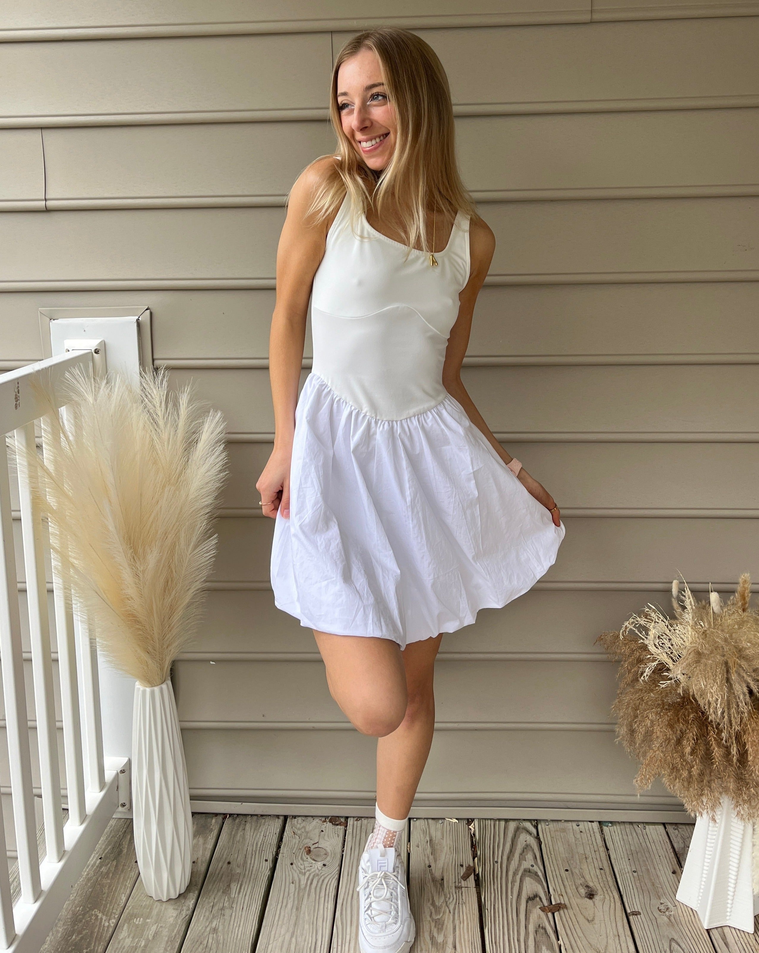 Luxuii Sleeveless Square Neck Puffy Mini Dress