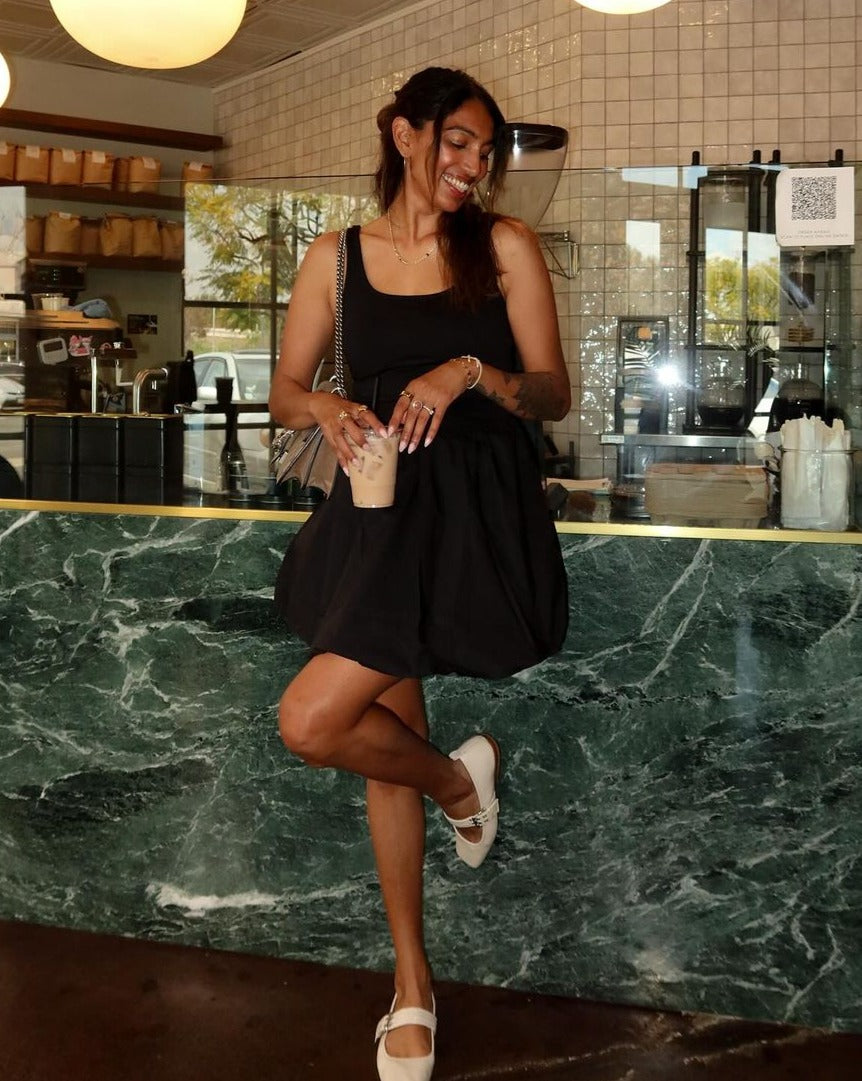 Luxuii Sleeveless Square Neck Puffy Mini Dress