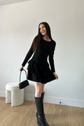 Luxuii Bodycon Ribbed Knit Casual Ruffle Tiered Flowy Dresses