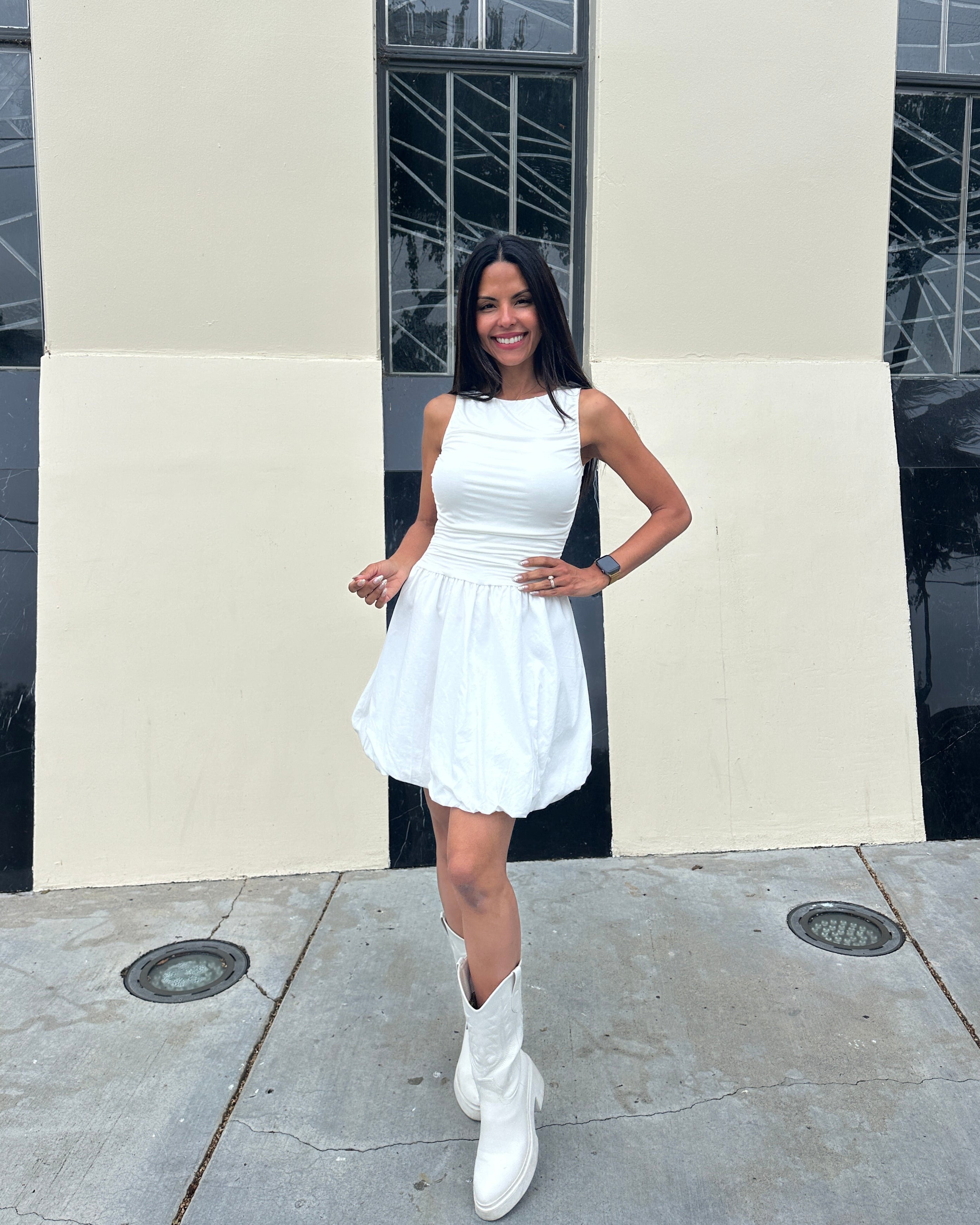 Luxuii Bubble Boat Neck Ruched A Line Short Cocktail Dresses